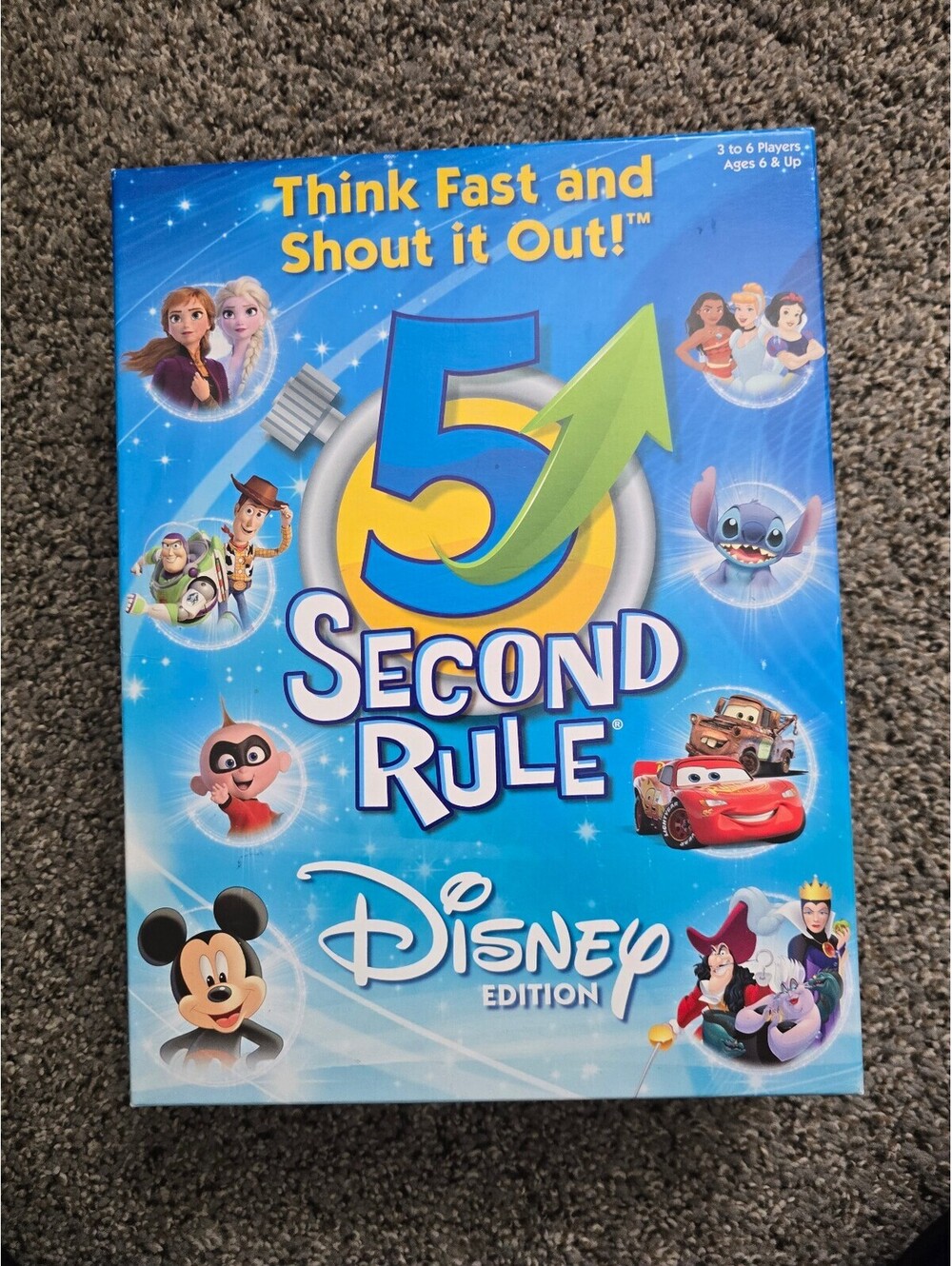 5 Second Rule Disney Edition Board Game 3-6 Players Ages 6+ Family Game Complete
